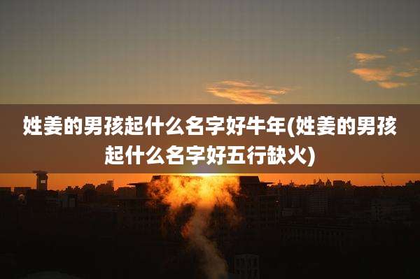 姓姜的男孩起什么名字好牛年(姓姜的男孩起什么名字好五行缺火)