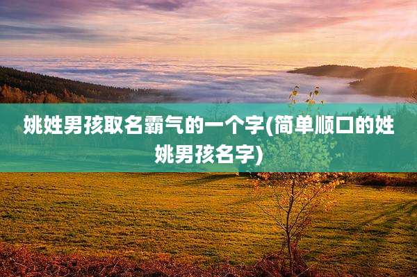 姚姓男孩取名霸气的一个字(简单顺口的姓姚男孩名字)