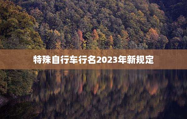 特殊自行车行名2023年新规定
