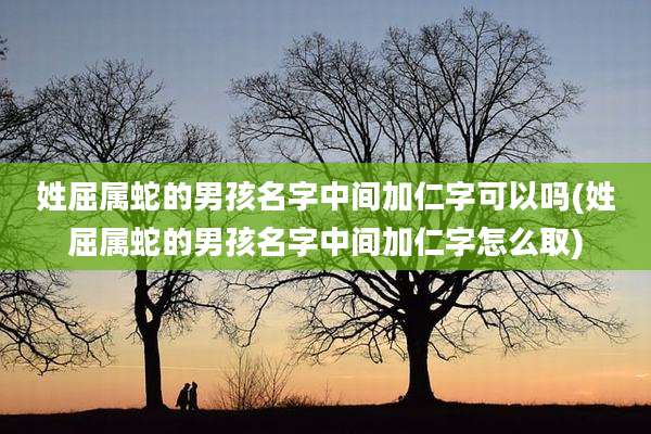姓屈属蛇的男孩名字中间加仁字可以吗(姓屈属蛇的男孩名字中间加仁字怎么取)