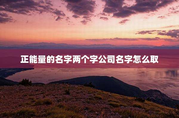 正能量的名字两个字公司名字怎么取