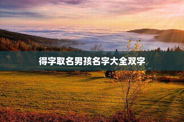 得字取名男孩名字大全双字