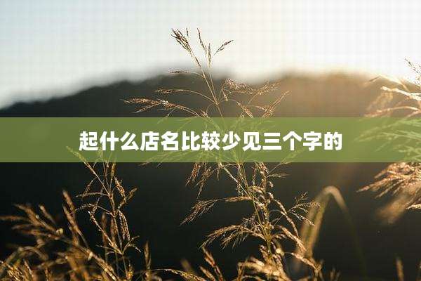 起什么店名比较少见三个字的