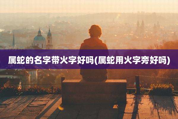 属蛇的名字带火字好吗(属蛇用火字旁好吗)