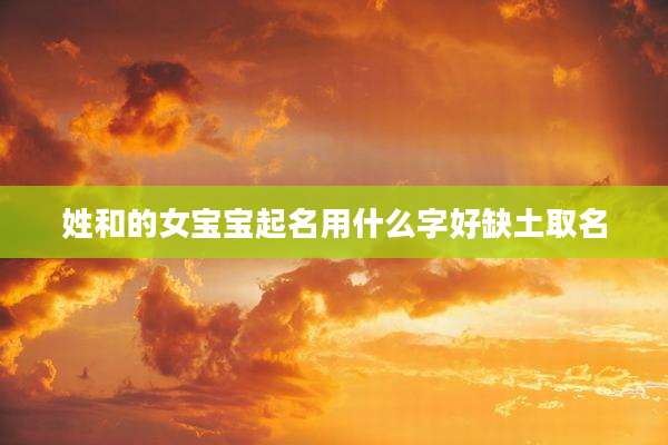 姓和的女宝宝起名用什么字好缺土取名