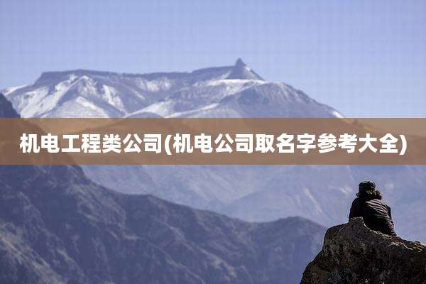 机电工程类公司(机电公司取名字参考大全)