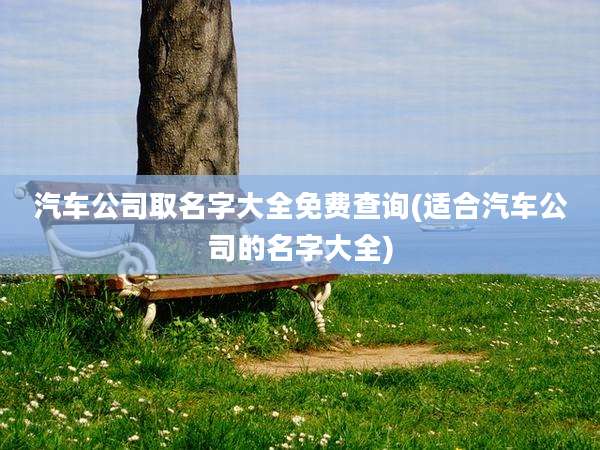 汽车公司取名字大全免费查询(适合汽车公司的名字大全)