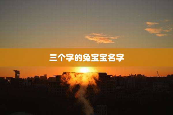 三个字的兔宝宝名字
