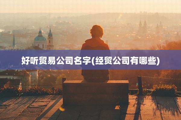好听贸易公司名字(经贸公司有哪些)