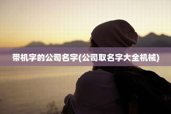 带机字的公司名字(公司取名字大全机械)