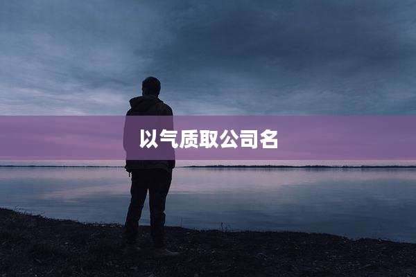 以气质取公司名