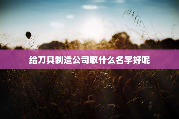 给刀具制造公司取什么名字好呢