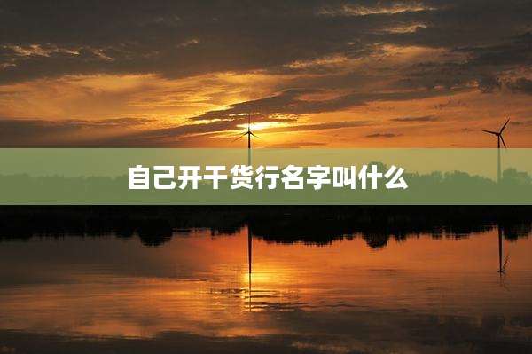 自己开干货行名字叫什么