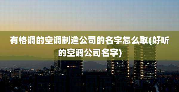 有格调的空调制造公司的名字怎么取(好听的空调公司名字)