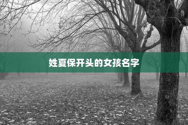 姓夏保开头的女孩名字