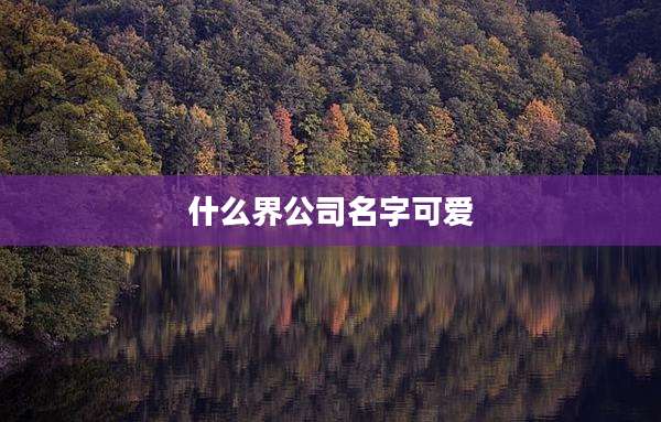 什么界公司名字可爱