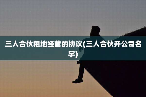 三人合伙租地经营的协议(三人合伙开公司名字)