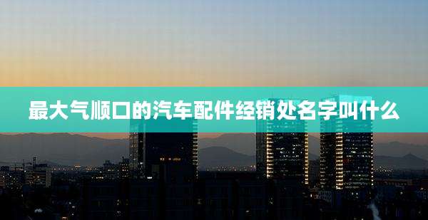 最大气顺口的汽车配件经销处名字叫什么
