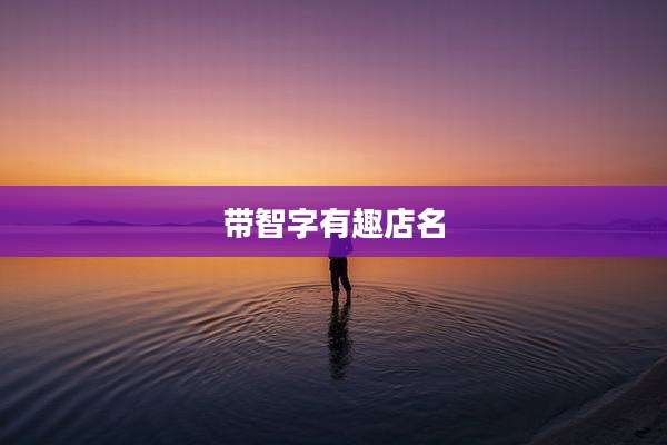 带智字有趣店名