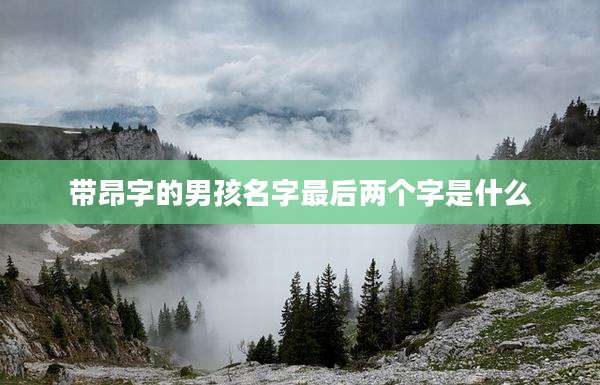 带昂字的男孩名字最后两个字是什么