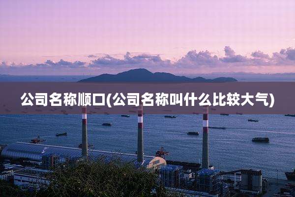 公司名称顺口(公司名称叫什么比较大气)