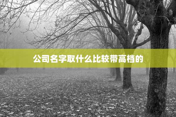 公司名字取什么比较带高档的