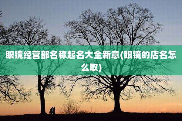 眼镜经营部名称起名大全新意(眼镜的店名怎么取)
