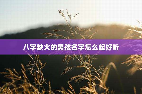 八字缺火的男孩名字怎么起好听
