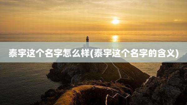 泰宇这个名字怎么样(泰宇这个名字的含义)