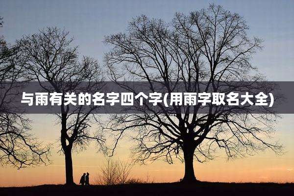 与雨有关的名字四个字(用雨字取名大全)