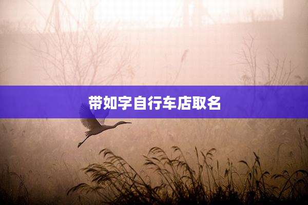 带如字自行车店取名