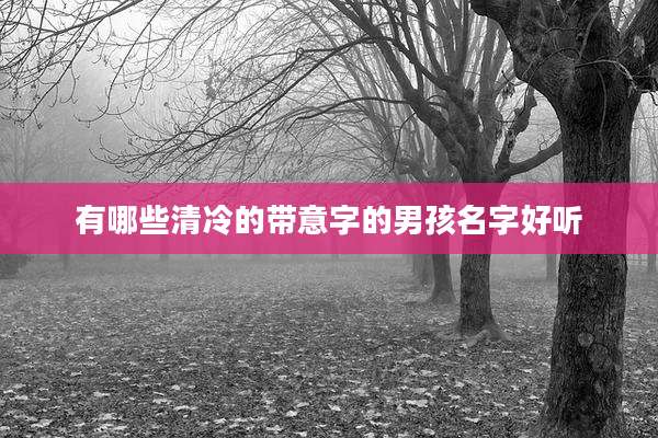 有哪些清冷的带意字的男孩名字好听