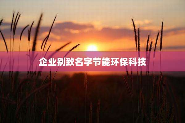 企业别致名字节能环保科技