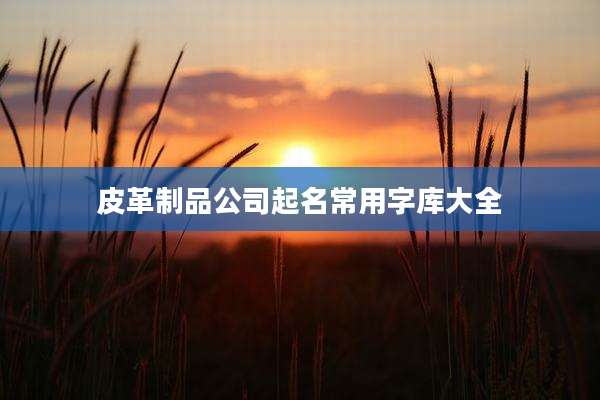 皮革制品公司起名常用字库大全