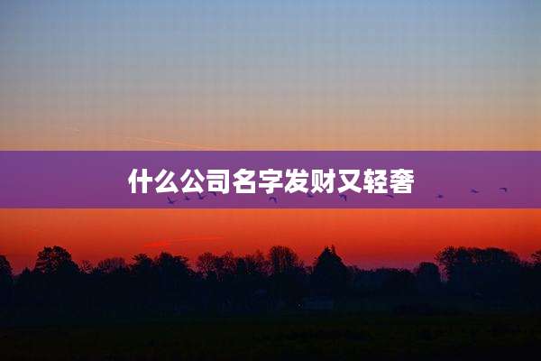 什么公司名字发财又轻奢