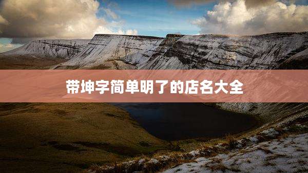 带坤字简单明了的店名大全