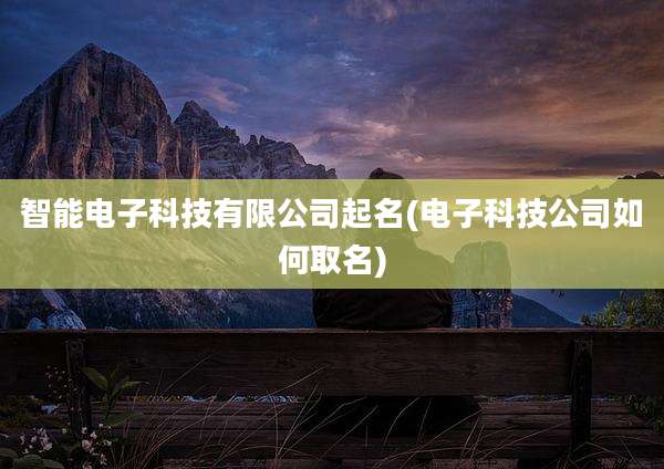智能电子科技有限公司起名(电子科技公司如何取名)