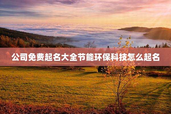 公司免费起名大全节能环保科技怎么起名
