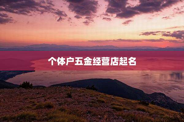 个体户五金经营店起名