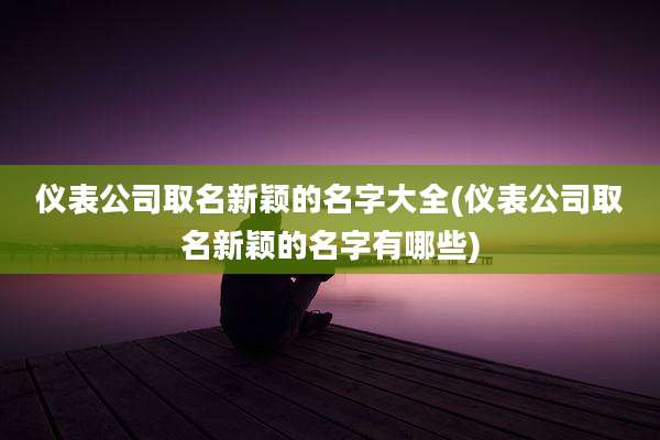 仪表公司取名新颖的名字大全(仪表公司取名新颖的名字有哪些)