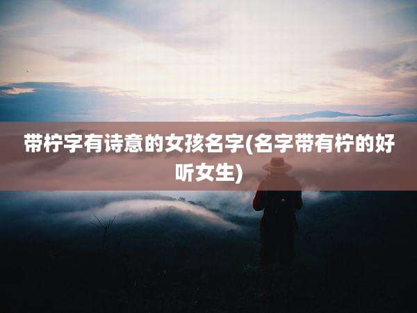 带柠字有诗意的女孩名字(名字带有柠的好听女生)