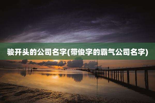 骏开头的公司名字(带俊字的霸气公司名字)