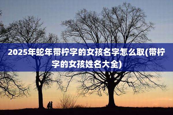 2025年蛇年带柠字的女孩名字怎么取(带柠字的女孩姓名大全)