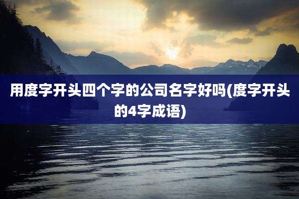 用度字开头四个字的公司名字好吗(度字开头的4字成语)