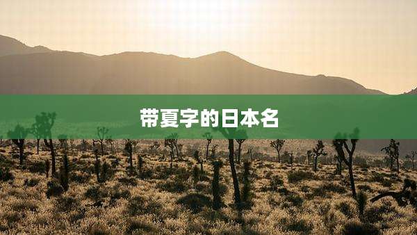 带夏字的日本名