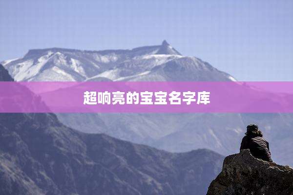 超响亮的宝宝名字库
