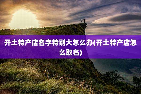 开土特产店名字特别大怎么办(开土特产店怎么取名)