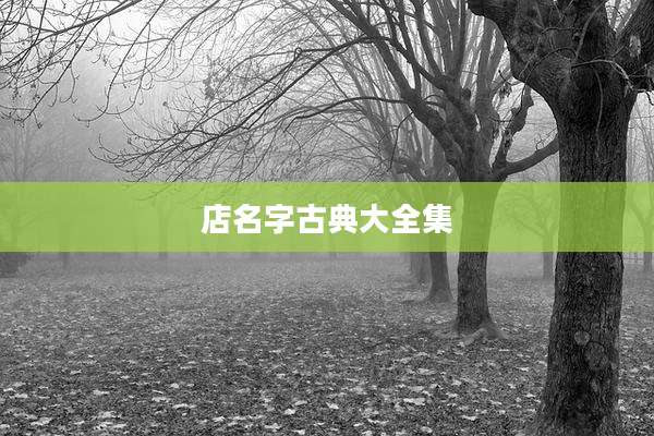 店名字古典大全集