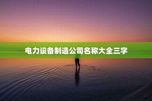 电力设备制造公司名称大全三字