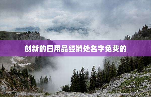 创新的日用品经销处名字免费的